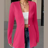 Trendy One Button Long Sleeve Blazer