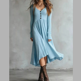 Full Size Ribbed Knit Button-Down Midi Sweater Dress Plus Size