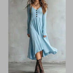 Full Size Ribbed Knit Button-Down Midi Sweater Dress Plus Size