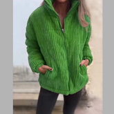Full Size Zip Up Turtleneck Long Sleeve Winter Coat Plus Size