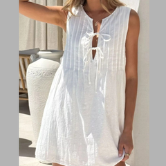 Sleeveless Tie-Front Mini Dress