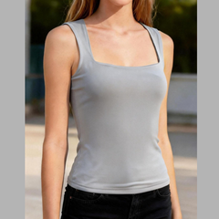 Full Size Square Neck Slim Fit Tank Top Plus Size