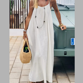 Backless Scoop Neck Maxi Dress