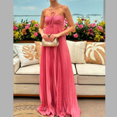 Pleated Tube Maxi Dress