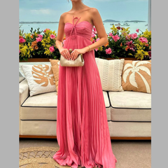Pleated Tube Maxi Dress