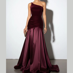 Single Shoulder Floor Length Dress