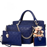New Korean fashion embossed four piece ladies shoulder diagonal handbag