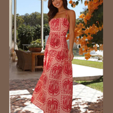 Printed Halter Neck Maxi Dress