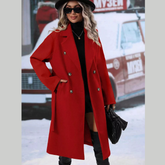 Double-Breasted Lapel Collar Overcoat