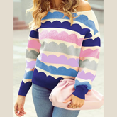 Boat Neck Long Sleeve Sweater