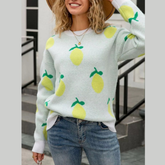 Lemon Crew Neck Round Neck Sweater