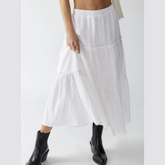 Frill Elastic Waist Skirt