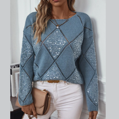 Delicate Knit Round Neck Patterned Top