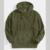 Men's Full Size Casual Corduroy Hoodie Plus Size