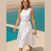 Round Neck Sleeveless Midi Dress
