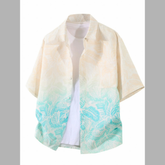 Men's Plus Size Tropical Print Short Sleeve Casual Shirt