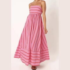 Striped Square Neck Cami Dress