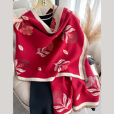 Printed Raw Hem Shawl
