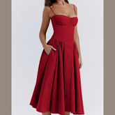 Sweetheart Neck Midi Cami Dress