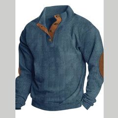 Men's Full Size Button Detail Long Sleeve Sweatshirt Plus Size