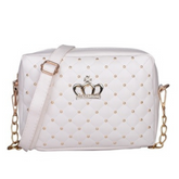 Women PU Crossbody Rivet Chain Shoulder Bag