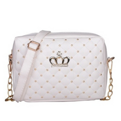 Women PU Crossbody Rivet Chain Shoulder Bag
