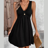 Sleeveless V-Neck A-Line Dress