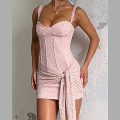 Sweetheart Neck Wide Strap Mini Dress