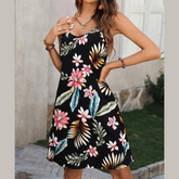 Plus Size Printed V-Neck Cami Dress