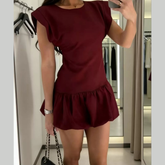 Ruffle Hem Mini Dress