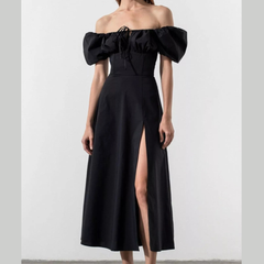 Full Size Slit Short Sleeve Midi Dress Plus Size