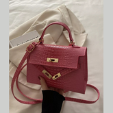 Embossed Flap Crossbody Bag