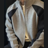 Men's Plus Size Zip Up Long Sleeve Cardigan