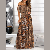 Printed Off Shoulder Maxi Dress