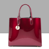 Patent mirrored leather shoulder cross-body bag