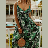 Printed Spaghetti Strap Maxi Dress