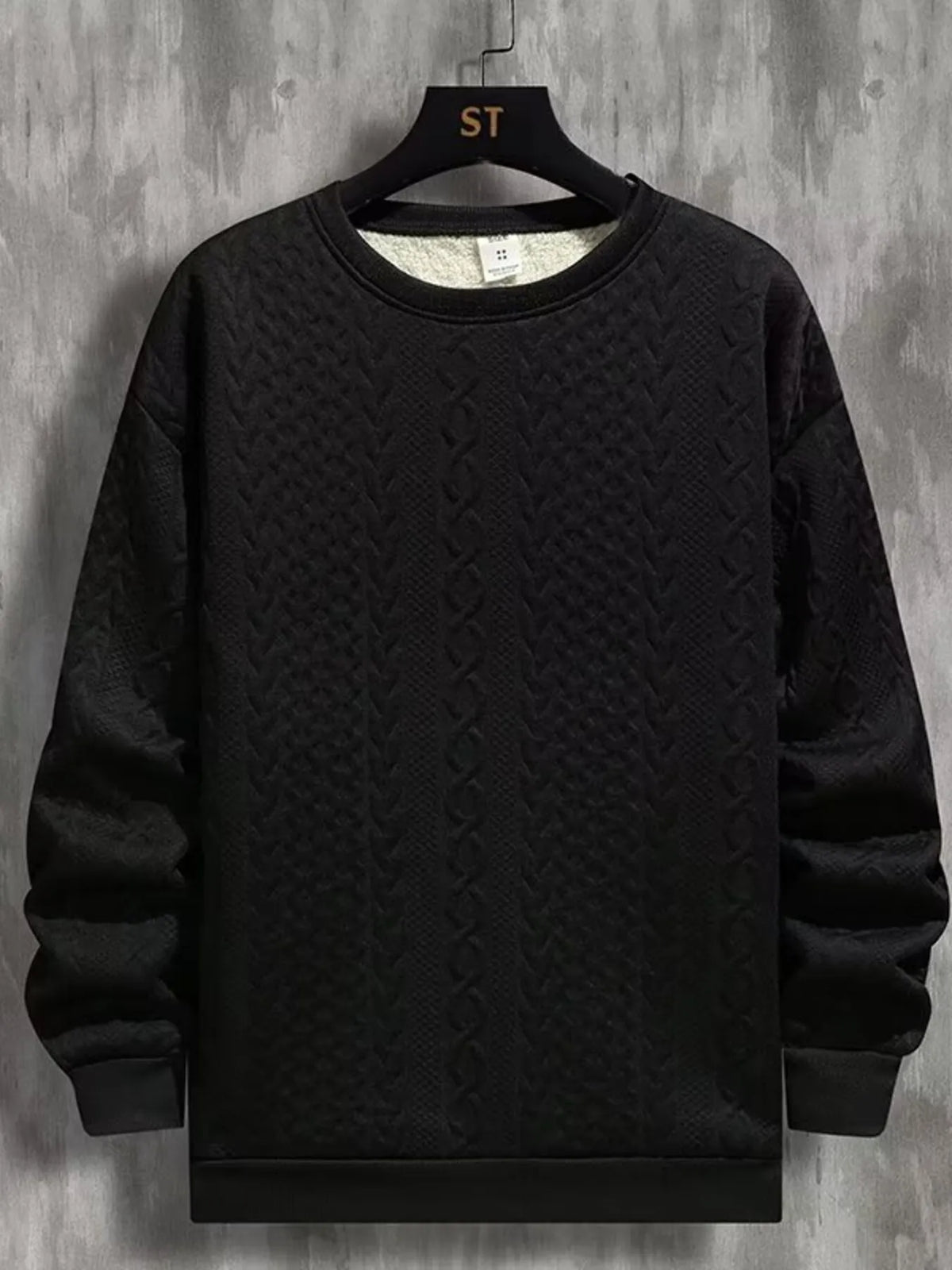 Children's Plus Size Textured Crew Neck Sweater