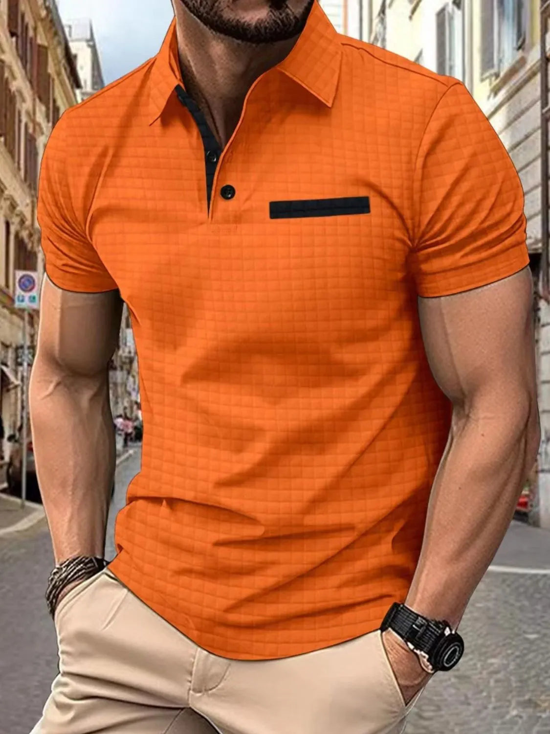 Relaxed Fit Men's Short Sleeve Polo â€?Plus Size with Collar