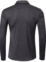 Men's Classic Long Sleeve Slim Fit Polo Shirt