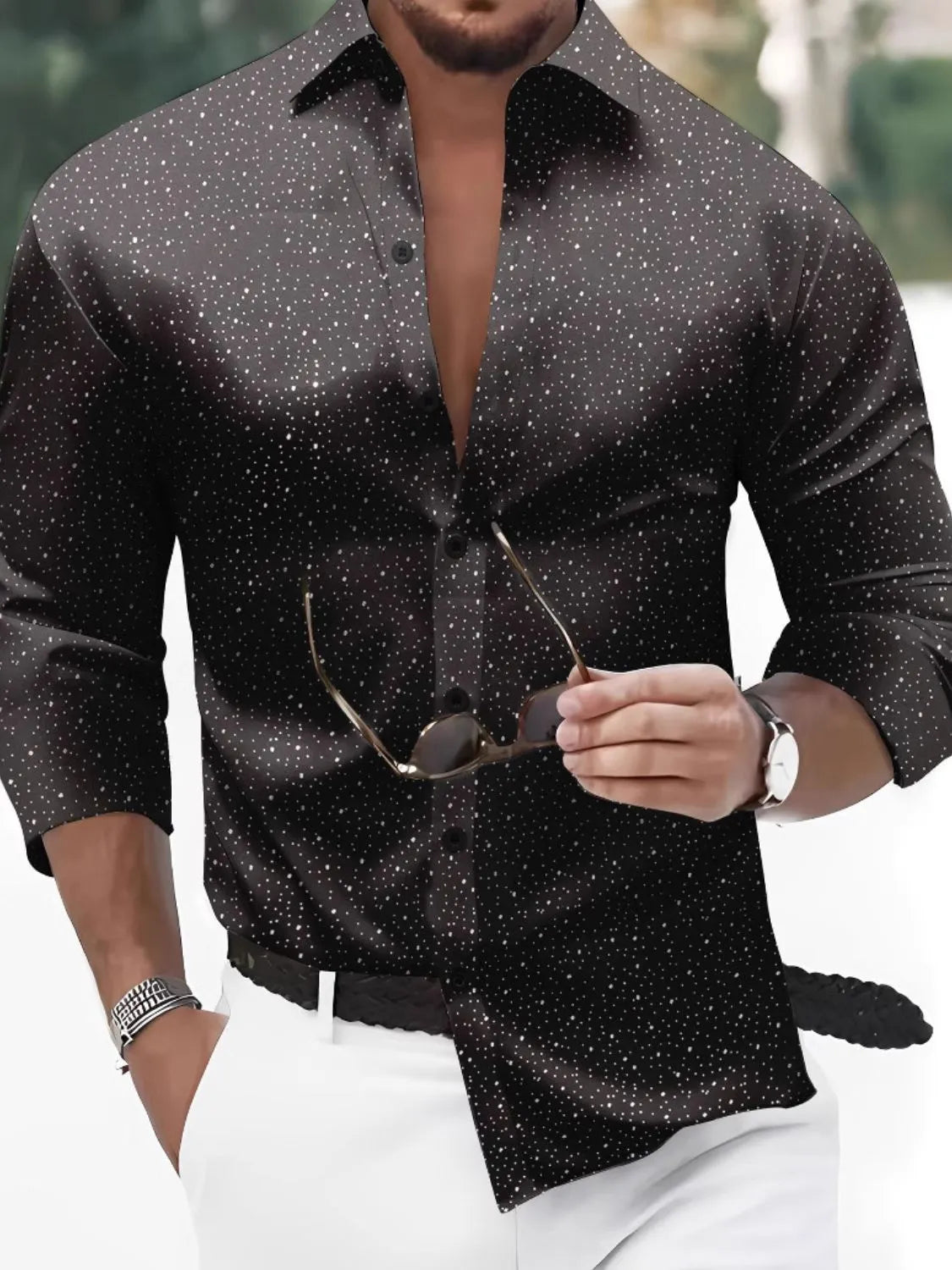 Relaxed Fit Men's Long Sleeve Button-Up Shirt â€?Plus Size Option