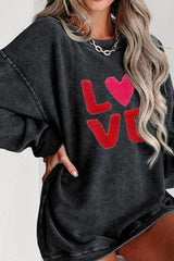 Valentine's Day LOVE Round Neck Long Sleeve Sweatshirt