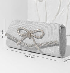 Bow Evening Sparkly Clutch Purses For Women