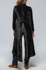 Slit Back Open Front Cardigan