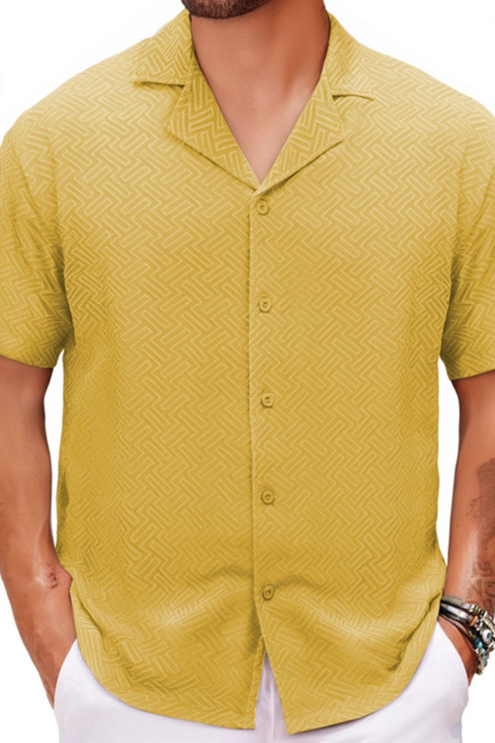 Everyday Plus Size Short Sleeve Button Shirt â€?Men