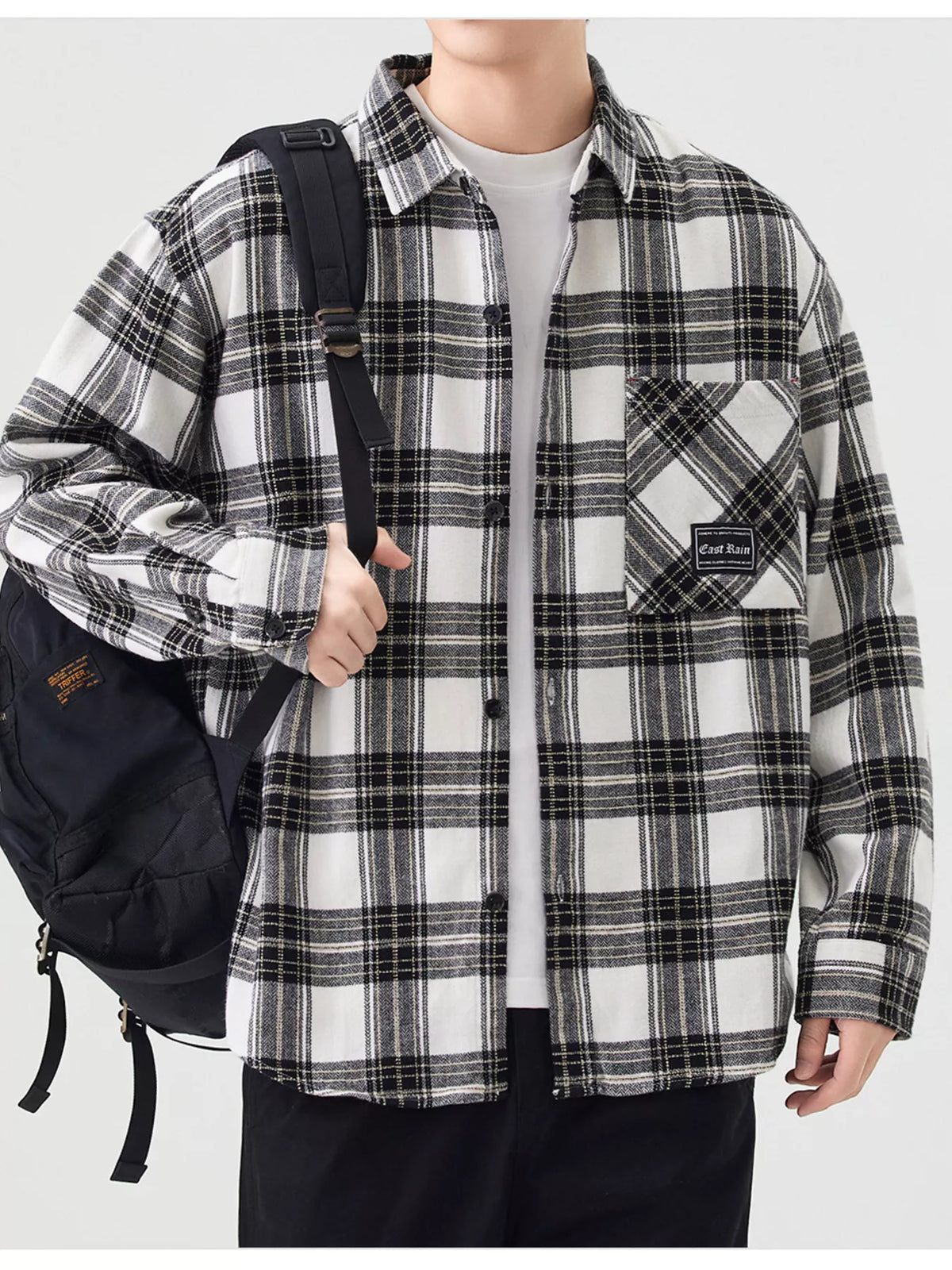 Men's Plus Size Casual Plaid Button Up Shirt