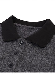 Men's Classic Heathered Polo Shirt with Contrast Collar