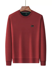 Men's Plus Size Textured Long Sleeve Casual T-Shirt