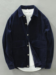 Men's Plus Size Corduroy Button-Down Shirt