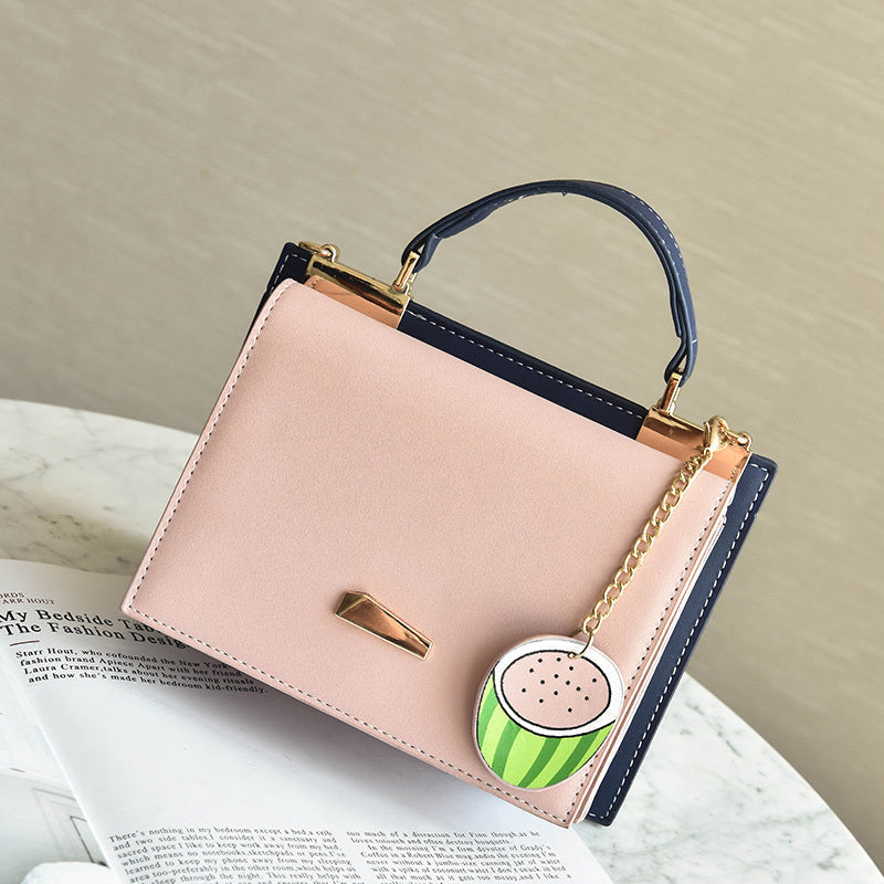 PU Bag Simple Watermelon Hanger Handbag Recreational Double Side Single Shoulder Slant Bag