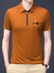 Men's Plus Size Half-Zip Short Sleeve Polo